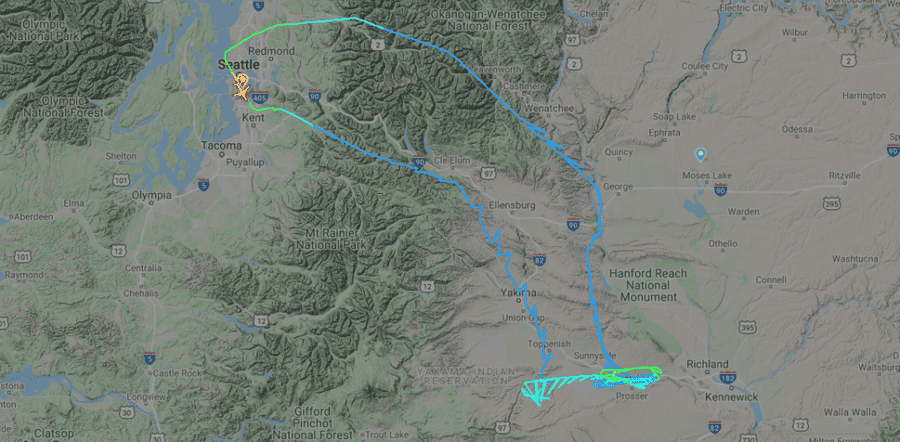 El vuelo final duró más de dos horas. Imagen: FlightRadar24.com