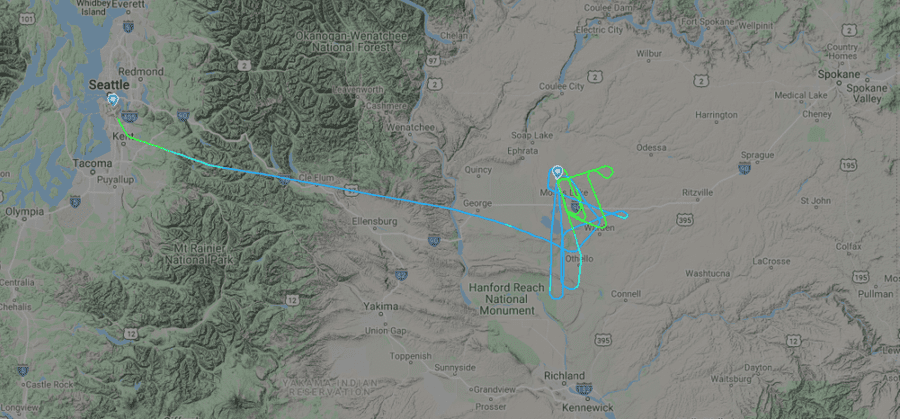 El primer vuelo duró poco más de dos horas. Imagen: FlightRadar24.com