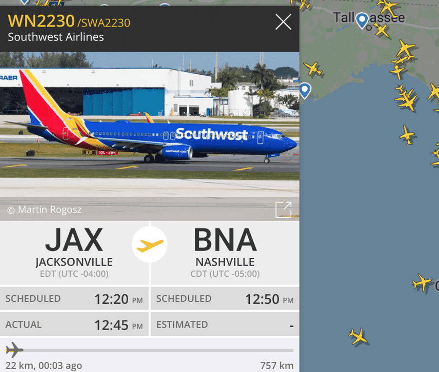 Captura de pantalla del App Flightradar24